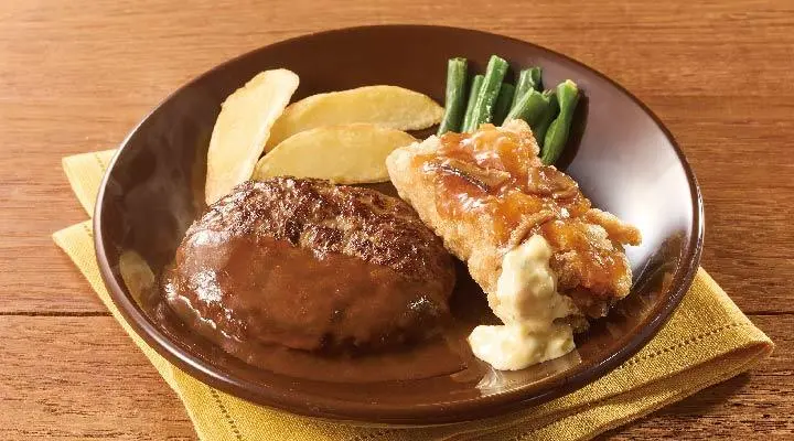 ハンバーグ＆竜田チキン甘辛醤ソース