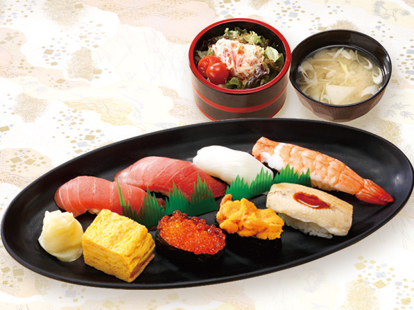 おすすめ握りランチ（味噌汁・サラダ付）