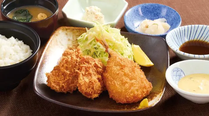 ひれかつ＆長崎県産あじフライ定食