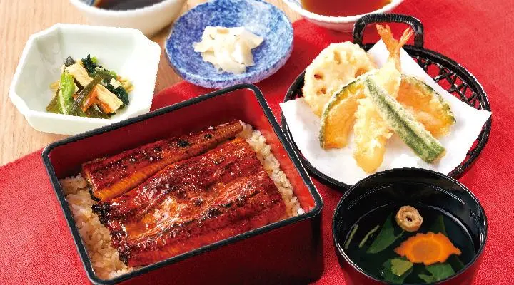 うな重小天ぷら膳（お吸い物・お新香付・小鉢付）