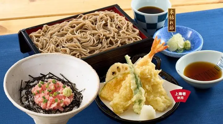 天せいろそばと小ねぎとろ丼