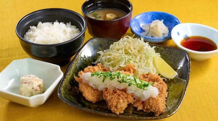 ひれかつおろしポン酢定食