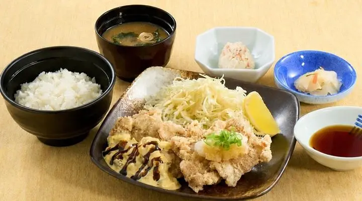 若鶏の竜田揚げおろしポン酢＆テリタル定食