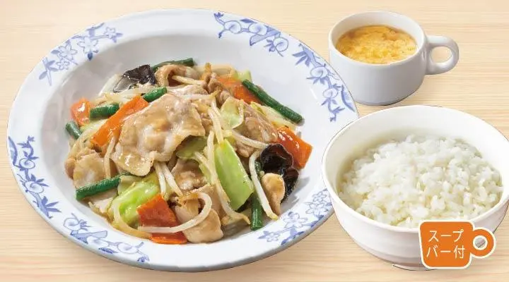 肉野菜炒めごはんセット